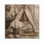 Boho hortensias dans un tipi Boho I - impression d'hortensias sur bois de pin naturel-253214749