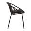 Chaises de patio empilables 2, noires. Conception respirante. Pieds en métal + plastique. Style moderne et simple. Ergonomique, capacité de 300 lb. 25,18 po x 23,43 po x 31,18 po. Assemblage requis, 2 chaises.-1828269372