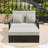 PE Rattan Double Chaise Lounge with Adjustable Backrest, Footrest and Comfortable Cushion-965410284-965410283
