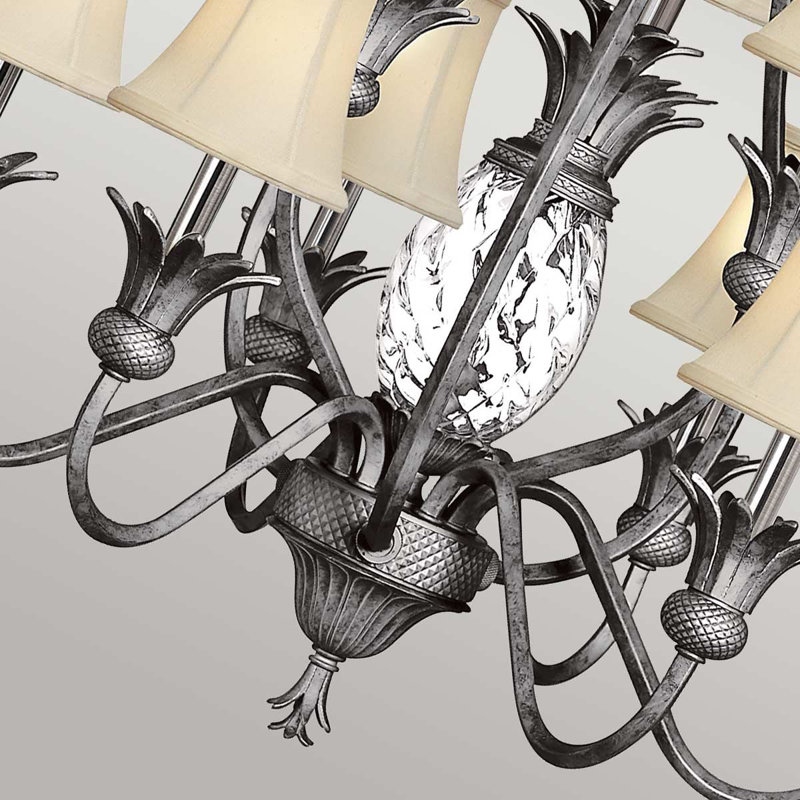 Bellville 10 - Light Shaded Chandelier, Polished Antique Nickel