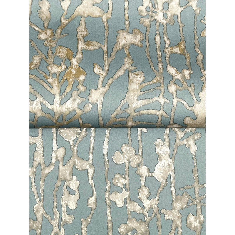 Papier peint abstrait filigrane bleu clair, Bleu