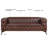 84" Faux Leather Chesterfield 3-Seater Sofa with Tufted Design-2091009579