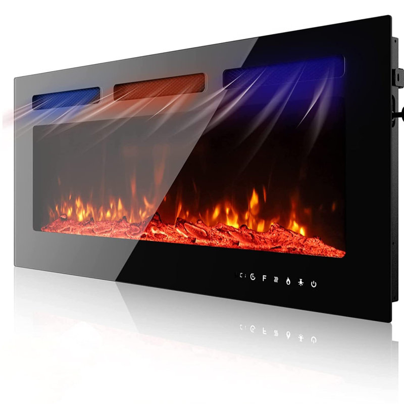 Dolder 39.9'' W Black Electric Fireplace