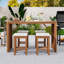 Ensemble repas 5 pièces pour l'extérieur avec table de patio et 4 tabourets rembourrés pour la cour ou le balcon