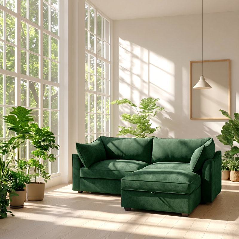 Canapé en chenille à 2 tiroirs l 78,7 po x P 56,6 po x H 31,4 po Crescent