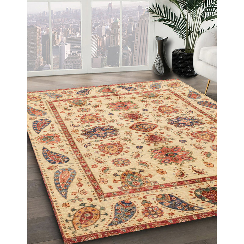 Tapis abstrait 100% lavable à la machine 3726, Carré 5 pi