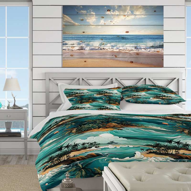 Ensemble de housse de couette Oceanic Dreamscape, Housse de couette pour très grand lit et 2 très