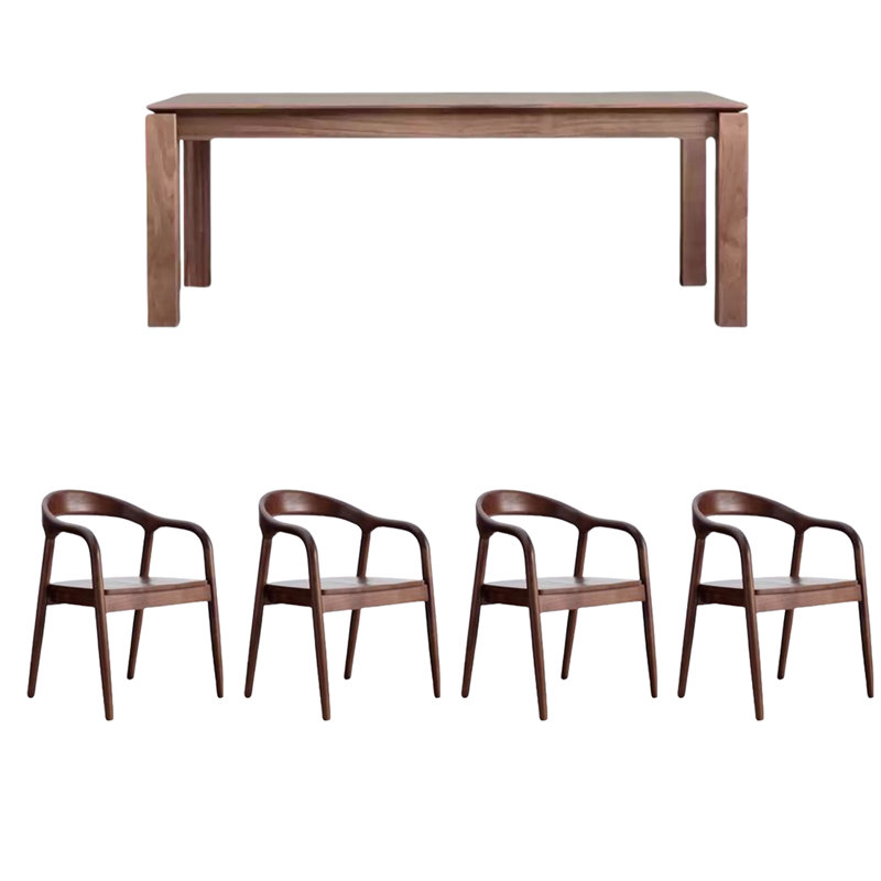 Solid Walnut Dining Table Sets., 29.53"H x 55.12"L x 27.56"W