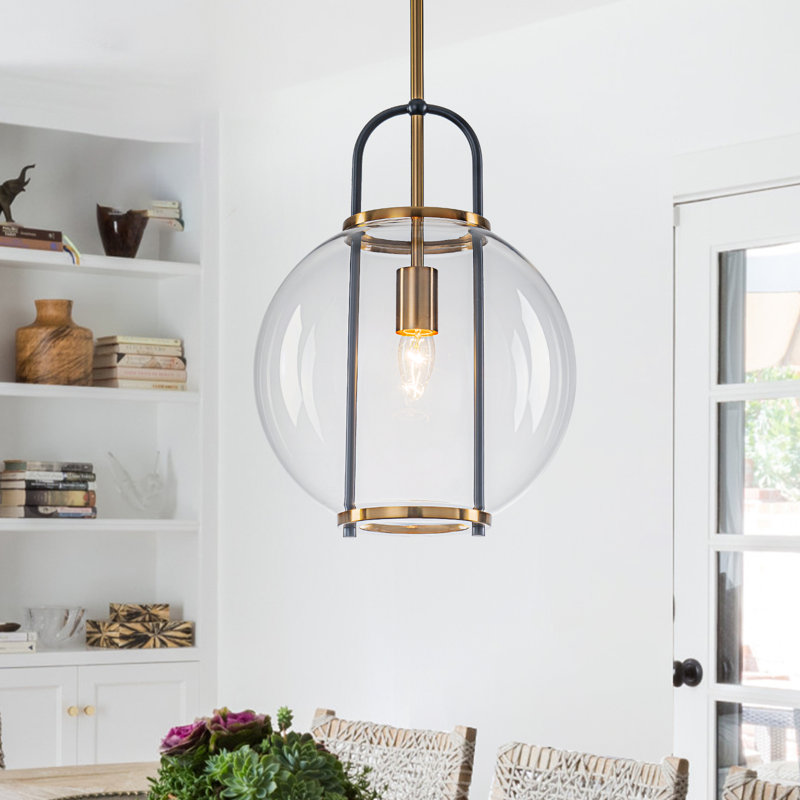 Luminaire suspendu sphère en verre 1 lumière