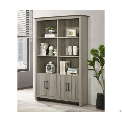 47" Bookcase Shelf With Cabinet Doors