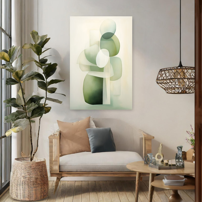Art contemporain abstrait géométrique, H 48 po x l 32 po