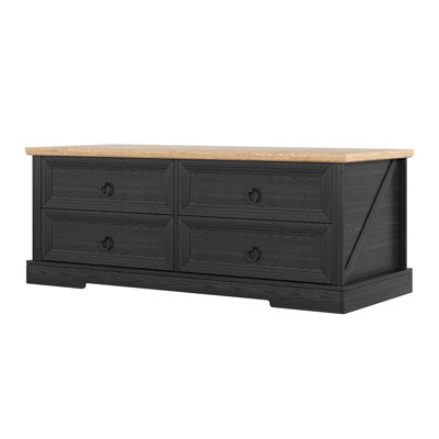 Rustic Wood Coffee Table With Drawers