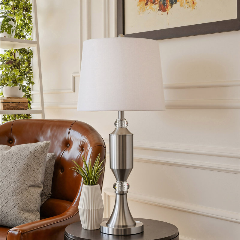 Steel Table Lamp - Brushed Steel