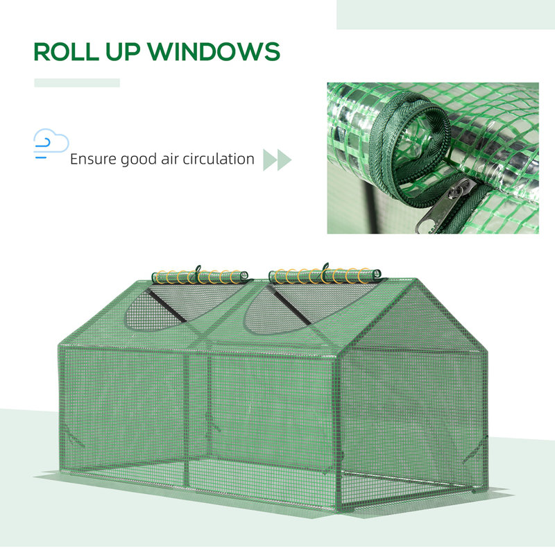 4' x 2' x 2' Green Portable Mini Greenhouse with PE Cover