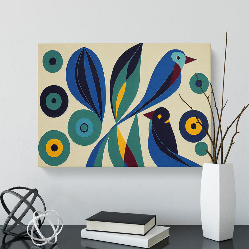 Super Abstract Birds - Wrapped Canvas, 35cm H x 50cm W x 3cm D