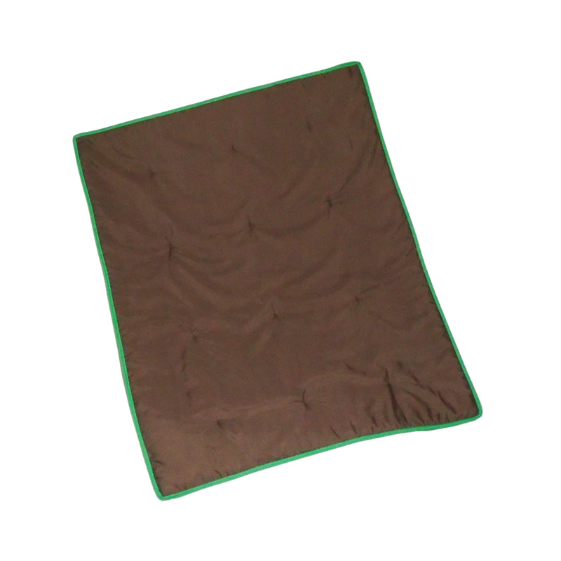 Surface de lit de bébé réversible unie, Brun / vert