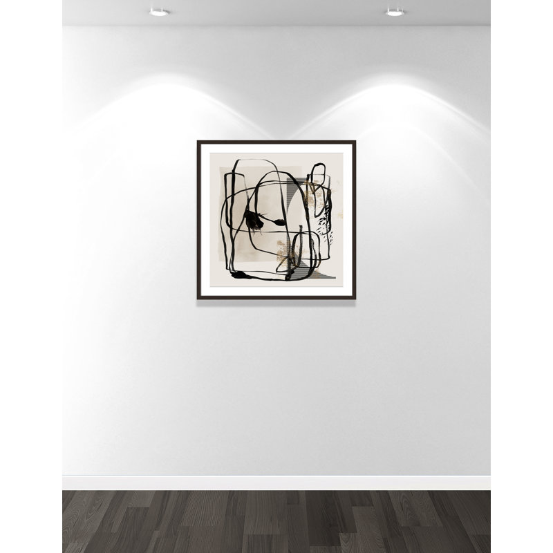 «Blot I» par Isabelle Z, Noyer à grain ouvert, Matted Print, L 32 po x H 32 po
