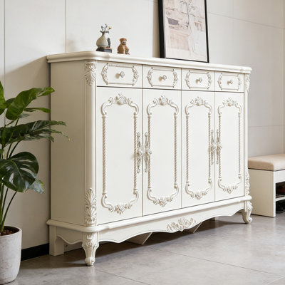 Banc de rangement blanc en bois manufacturé