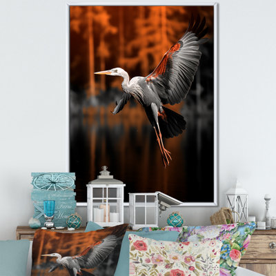 Reproduction d'art sur toile, "Heron gracieux en automne II" par Lazavier