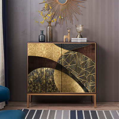 Retro Gold Manufactured Wood Sideboard