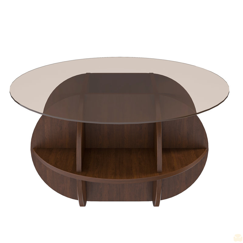 Table basse ronde avec rangement