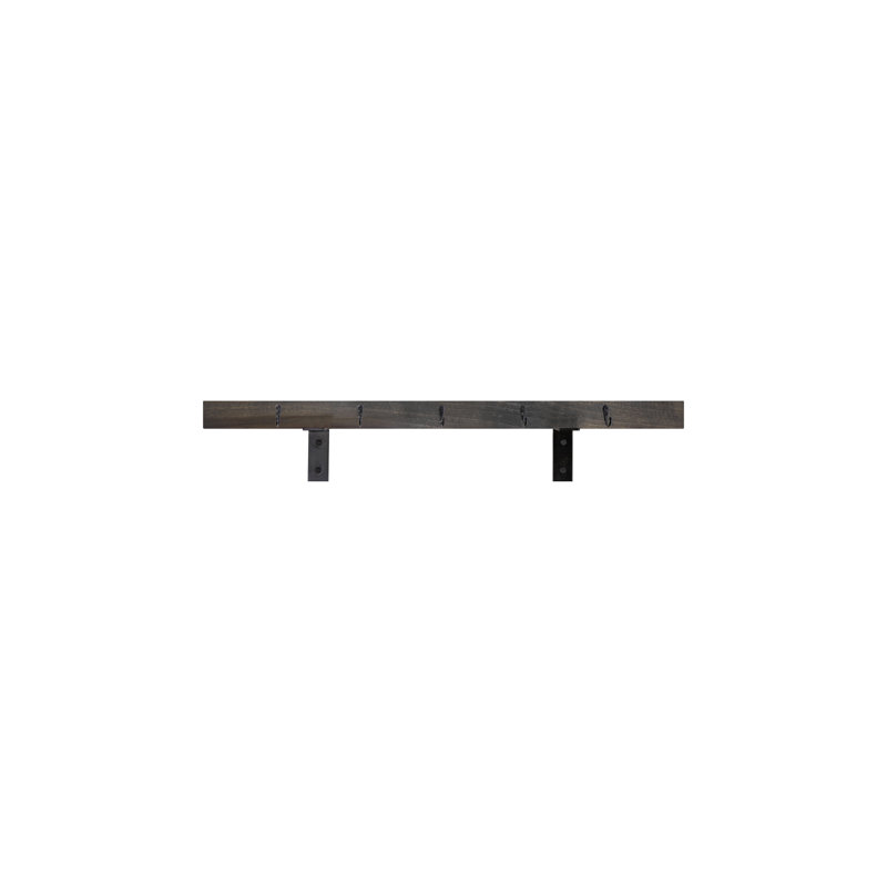 Rayne Plate Display Shelves With Hooks, Carbon Gray, 36/3/2