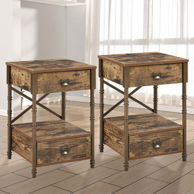 Flewellyn 15.7'' W Metal Nightstand