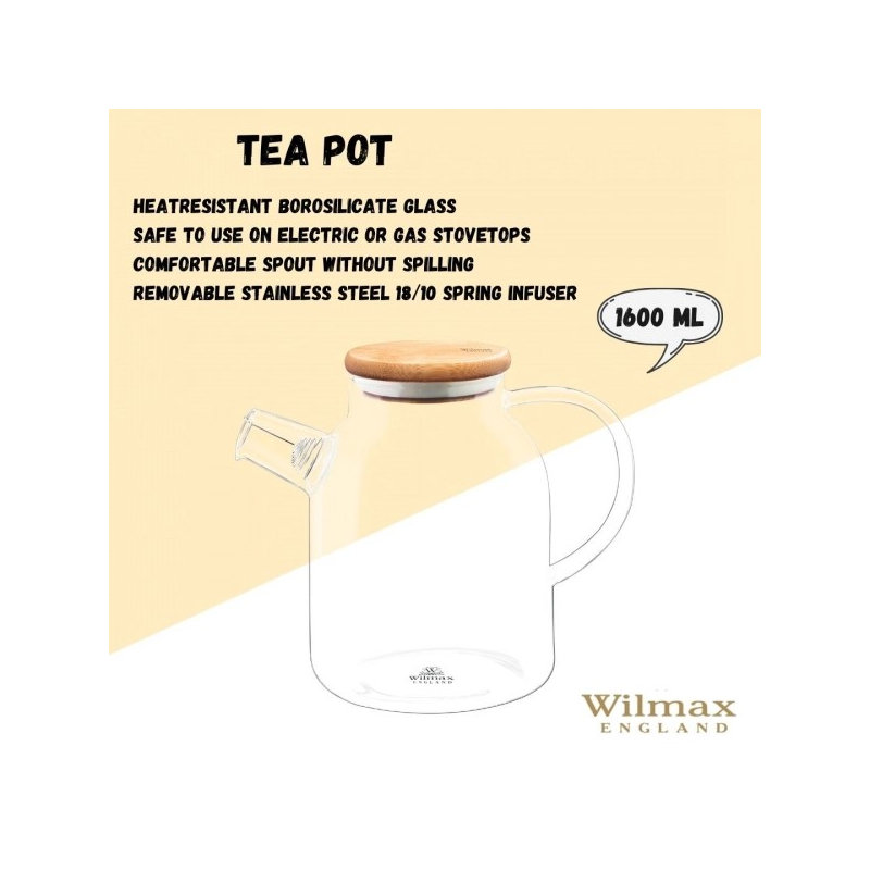 Thermoglass Wilmax 1600ml Thermo Glass Teapot