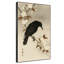Très grand reproduction d'art sur tissu - Oiseau noir reposant sur une branche de fleur blanche, décoration pour le salon ou la chambre à coucher - «Assemblage requis du cadre (cadre non fini)»-358695976