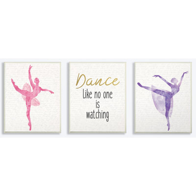 Comme aucun ballerines regarde une plaque décorative (lot de 3)