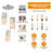 Dazay 3 - Light Cluster Rectangle Dimmable Pendant Light with Crystal Accents-1919891857-1893532006