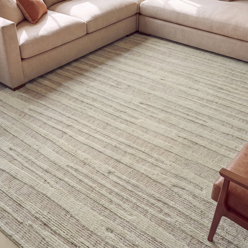 Hand Loomed Wool Striped Area Rug, 7'9" x 9'9"