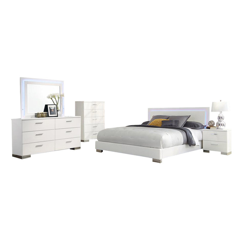 Ensemble de chambre à coucher grand lit 5 pièces Amariyon, Grand