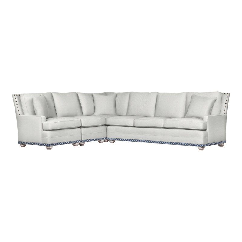 American Bungalow 4-Piece Riverside L-Sectional, Yes, Dove Gray, Callaloo Cotton