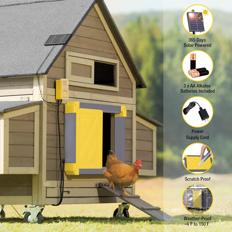 Elgene Automatic Chicken Coop Door, Gray