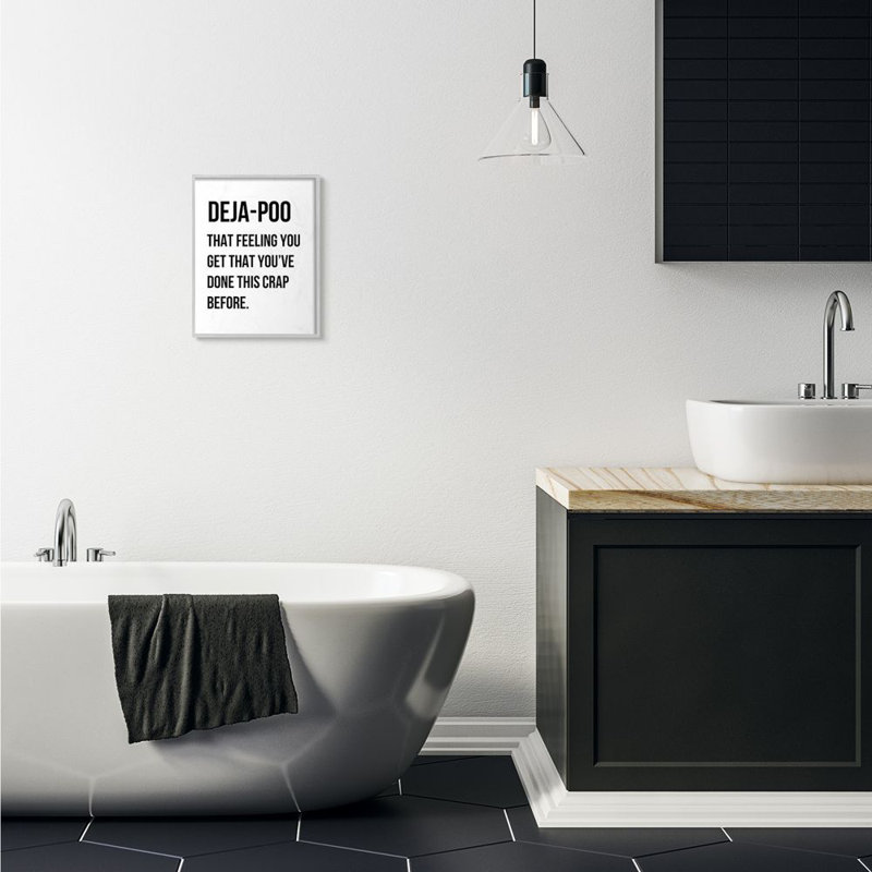«Deja Poo Funny Bathroom Word Design» par Leah Straatsma - impression d'art textuel, H 14 po x l 11 po