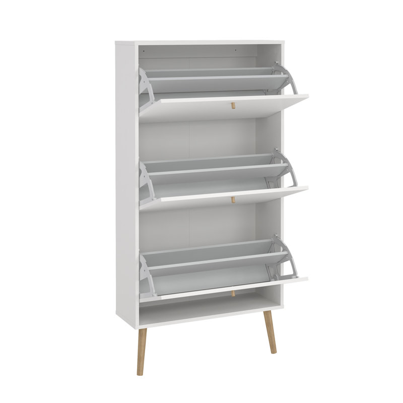 Brierley 18 Pair Flip Down Shoe Storage, White