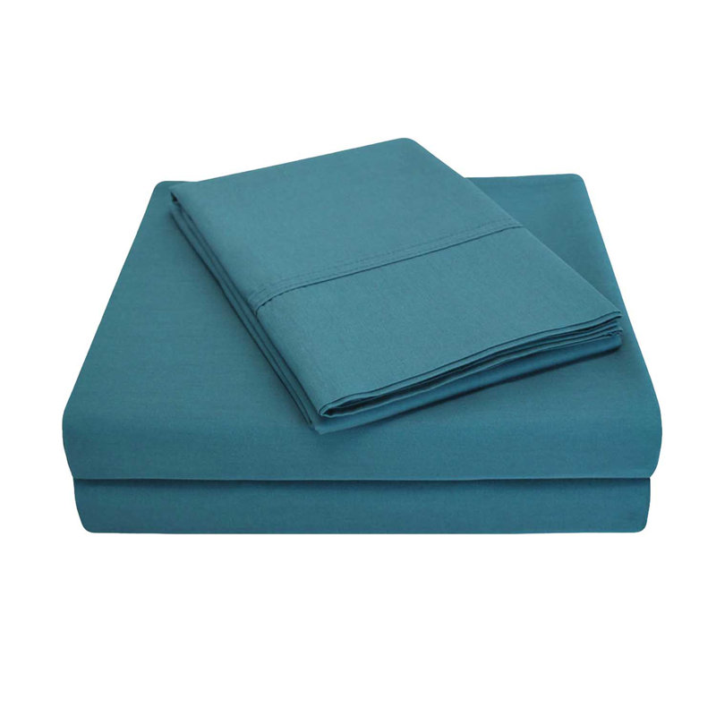 Ensemble de draps en coton percale à densité de tissage 300 fils Percale, Bleu marine