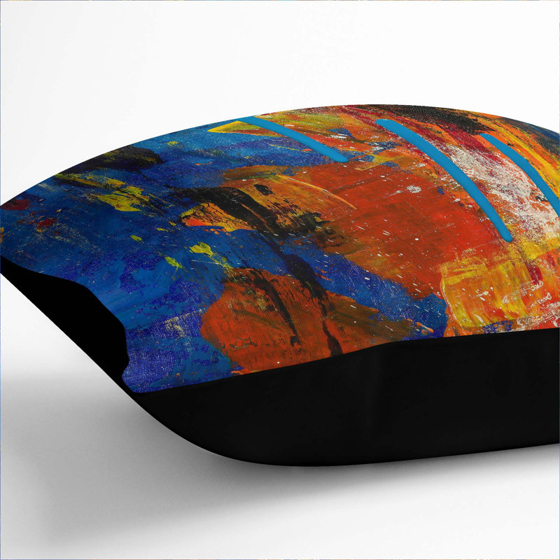 Abstract Square Throw Cushion, Black, 55 x 55 cm
