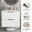Meuble-lavabo mural flottant avec lavabo et tiroirs en céramique-608141203