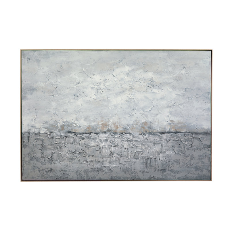 Cordura Abstract Hand-Painted Canvas with Silver Frame