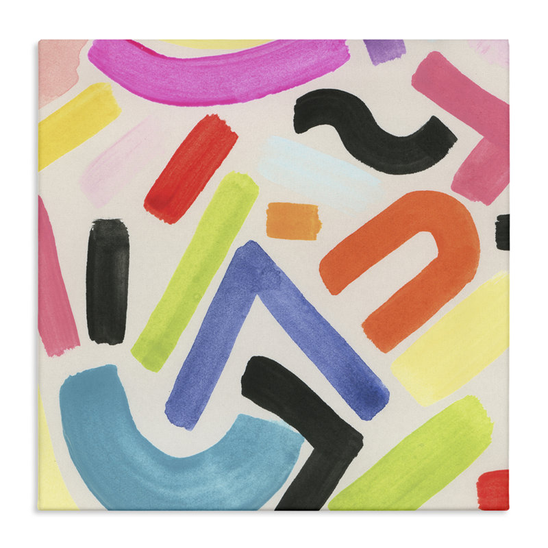 Art moderne sur toile Modern Squiggle Shapes par June Erica Vess, H 36 po x l 36 po