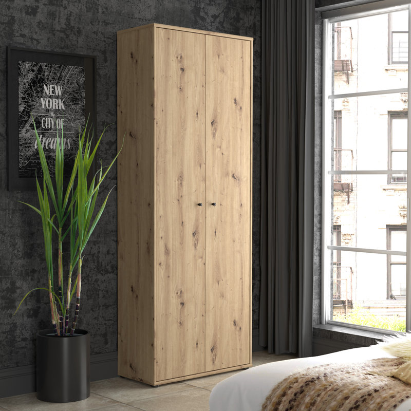 Amandla 2 Door Manufactured Wood Wardrobe, Artisan Oak