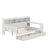 Wooden Full Size Daybed With Storage Shelves, Multi-Functional Bed With 2 Storage Drawers And Study Desk-114404364