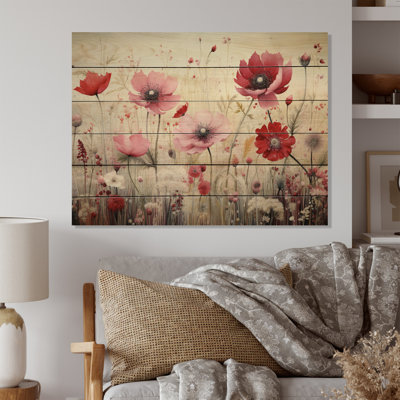 " Coral Flower Field Ruby Garden II "