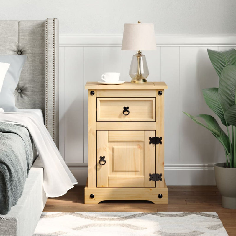 Perei 45cm W Solid + Manufactured Wood Bedside Table