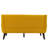 Jaqueze Upholstered Yellow Linen Blend Button Tufted Square Arm Loveseat-45792340