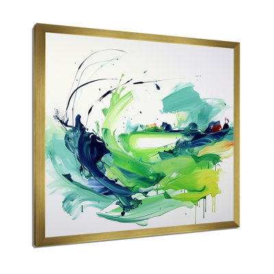 «Green Abstract Ink Expression III», art mural abstrait