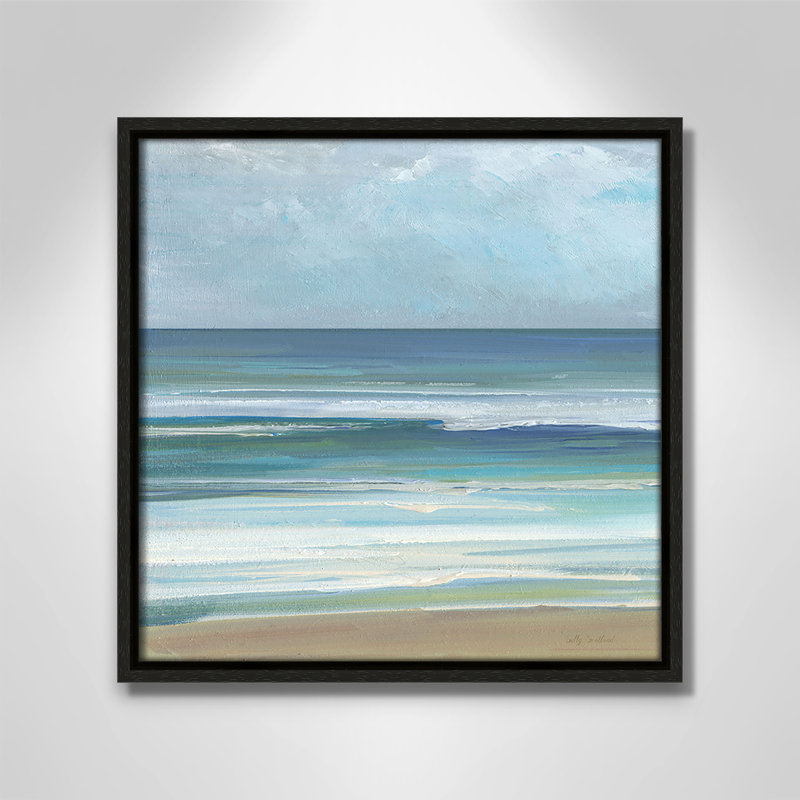 «Gentle Waves I» par Sally Swatland, H 13,5 po x l 13,5 po, Flottant espresso
