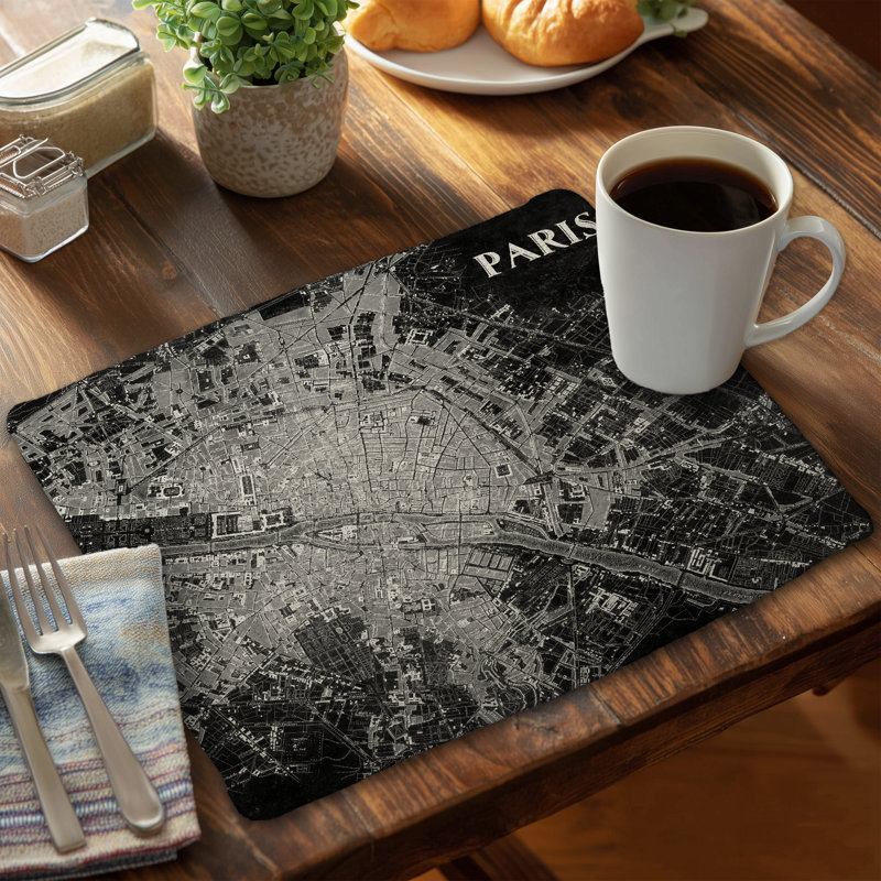 Airplane Satellite View Placemats | Man Cave Decor - Blueprints
